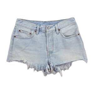 Levis Shorts Womens 26 Blue Cut Off Denim Frayed Hem